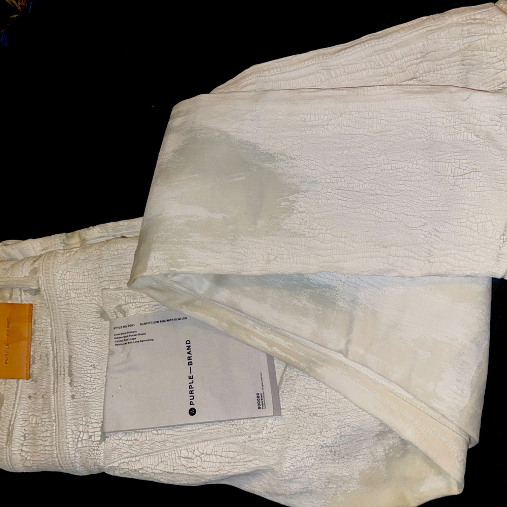 PURPLE BRAND FADED CRACKLE JEANS